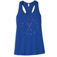 Park City Utah Vintage Retro Skiing Gift Great Gift Women's Racerback Tank