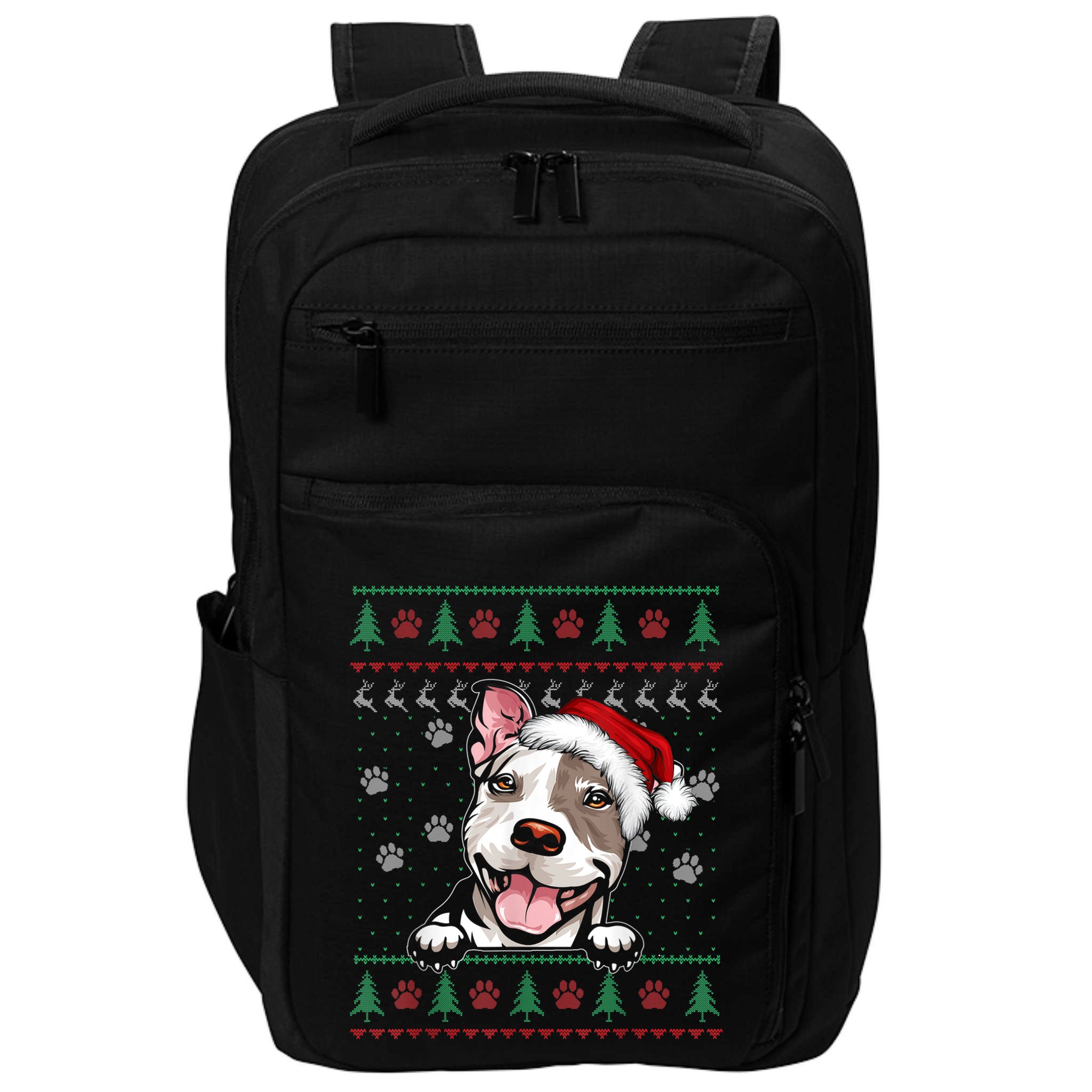 Pitbull Christmas Ugly Funny Pit Bull Lover Xmas Gift Impact Tech Backpack