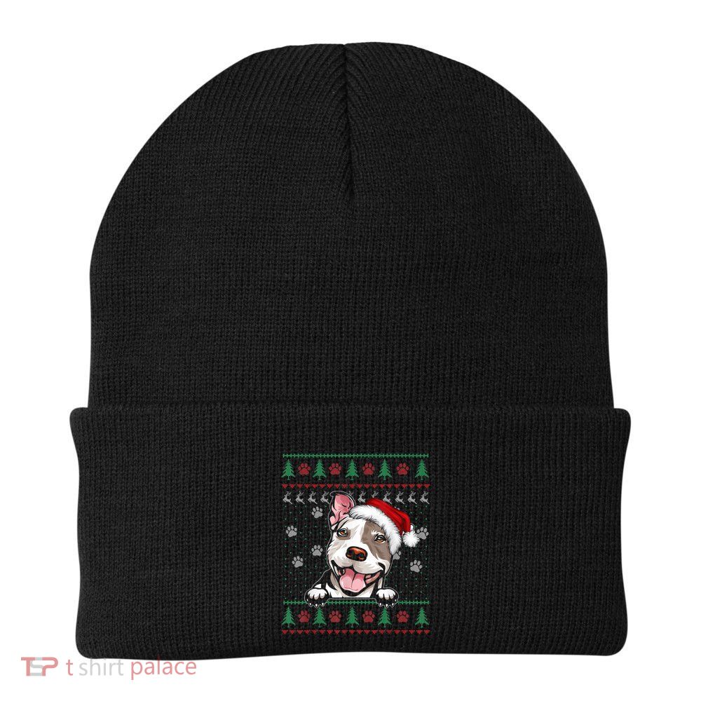 Pitbull Christmas Ugly Funny Pit Bull Lover Xmas Gift Beanie
