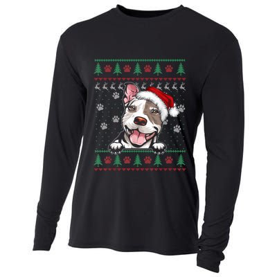 Pitbull Christmas Ugly Funny Pit Bull Lover Xmas Gift Cooling Performance Long Sleeve Crew