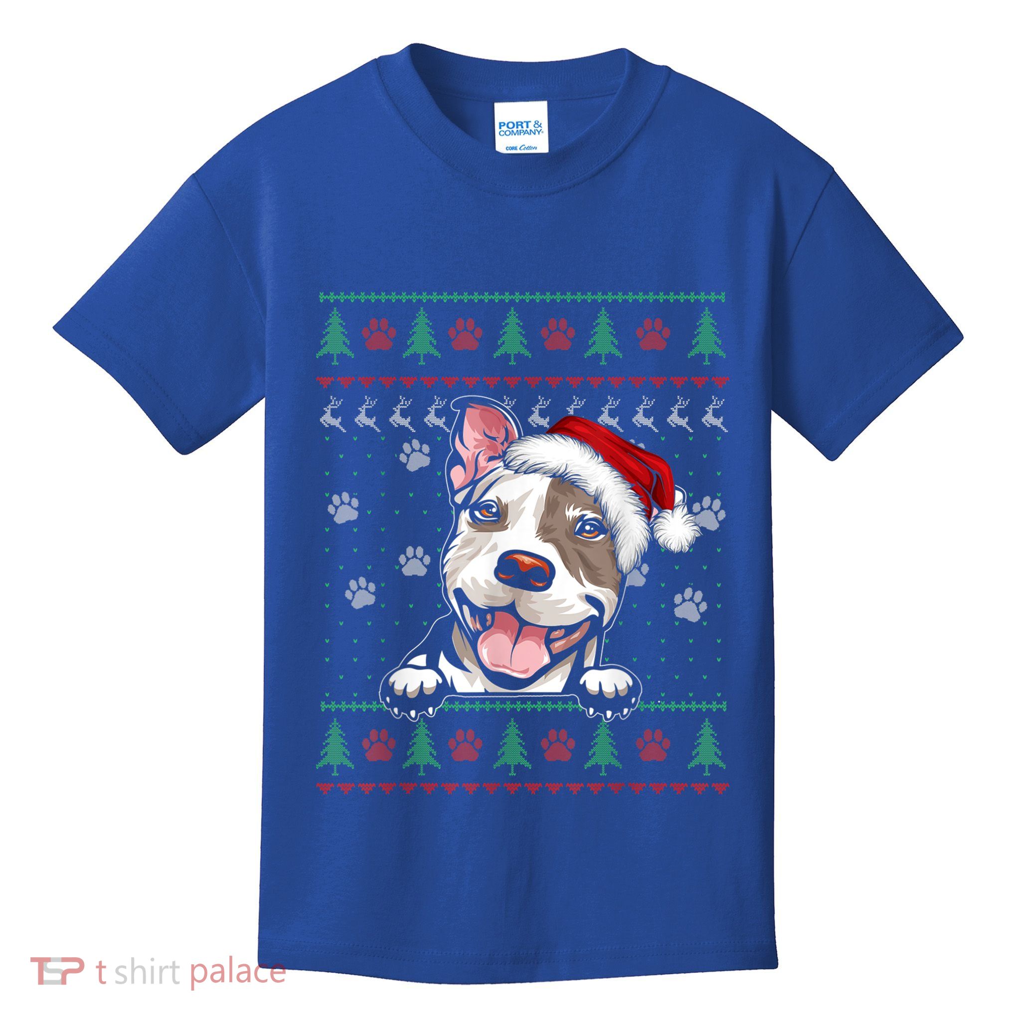 Pitbull Christmas Ugly Funny Pit Bull Lover Xmas Gift Kids T-Shirt