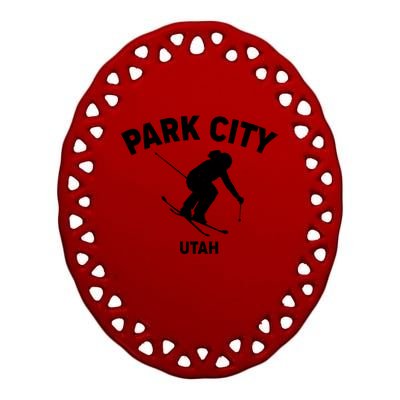 Park City Utah Ski Resort Ceramic Oval Ornament