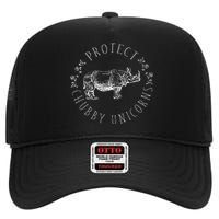 Protect Chubby Unicorns Save The White Rhino Animal Lover High Crown Mesh Back Trucker Hat