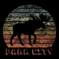 Park City Utah Moose Retro Sunset Nature Travel Impact Tech Backpack