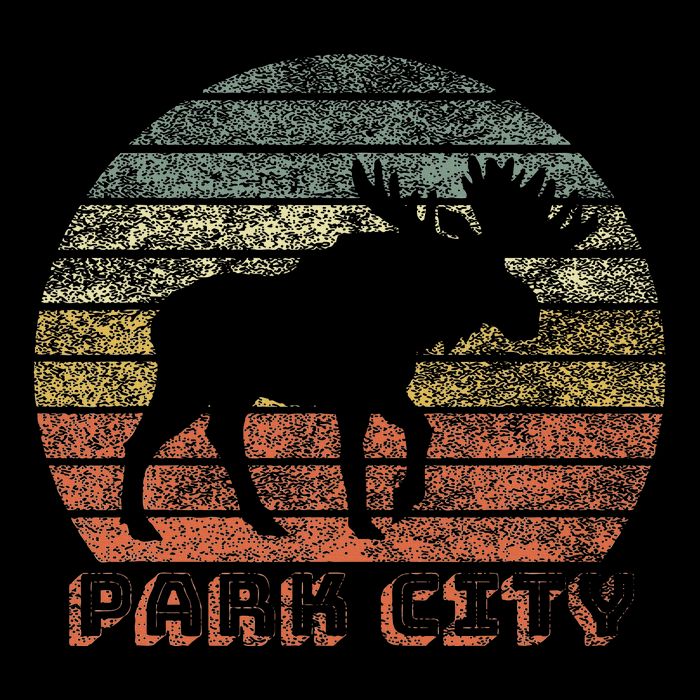 Park City Utah Moose Retro Sunset Nature Travel Impact Tech Backpack
