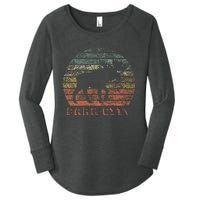 Park City Utah Moose Retro Sunset Nature Travel Women's Perfect Tri Tunic Long Sleeve Shirt