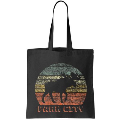 Park City Utah Moose Retro Sunset Nature Travel Bag