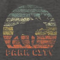 Park City Utah Moose Retro Sunset Nature Travel Vector Backpack