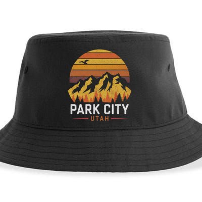 Park City Utah Mountains Ski Hiking Camping Trip Souvenirs Sustainable Bucket Hat