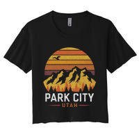 Park City Utah Mountains Ski Hiking Camping Trip Souvenirs Women's Crop Top Tee