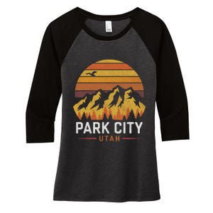 Park City Utah Mountains Ski Hiking Camping Trip Souvenirs Women's Tri-Blend 3/4-Sleeve Raglan Shirt