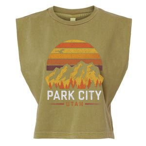 Park City Utah Mountains Ski Hiking Camping Trip Souvenirs Garment-Dyed Women's Muscle Tee