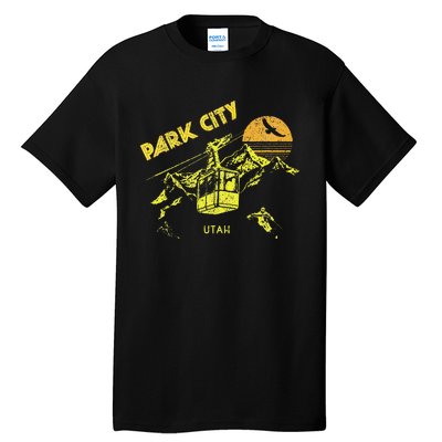 Park City Utah Distressed Retro Skiing Tall T-Shirt