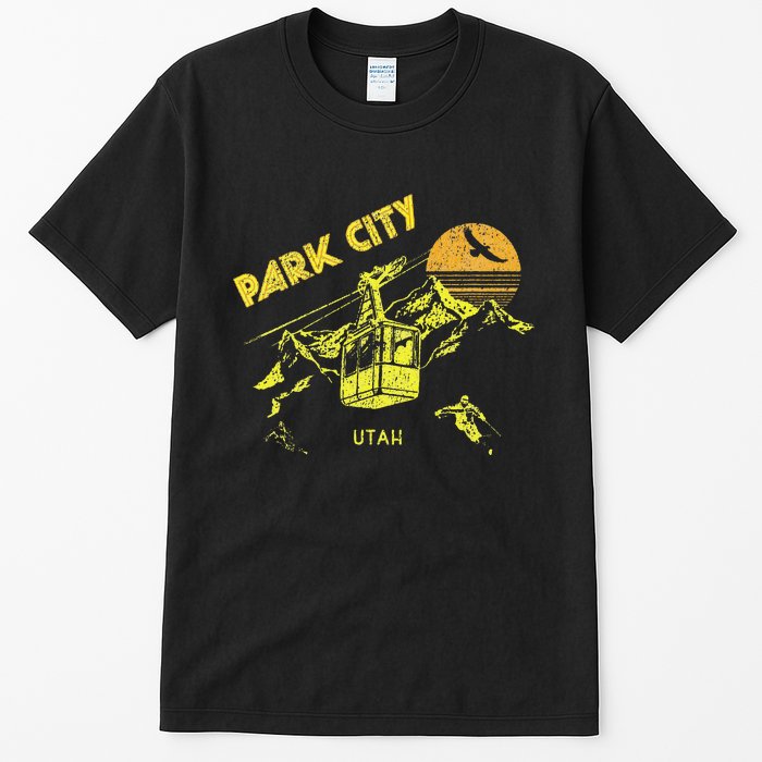 Park City Utah Distressed Retro Skiing Tall T-Shirt