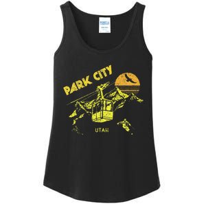 Park City Utah Distressed Retro Skiing Ladies Essential Tank