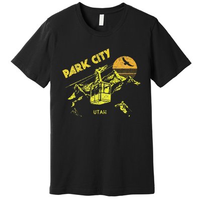 Park City Utah Distressed Retro Skiing Premium T-Shirt