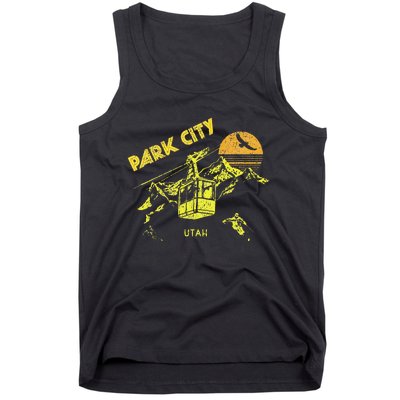 Park City Utah Distressed Retro Skiing Tank Top