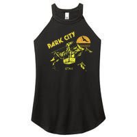 Park City Utah Distressed Retro Skiing Women's Perfect Tri Rocker Tank