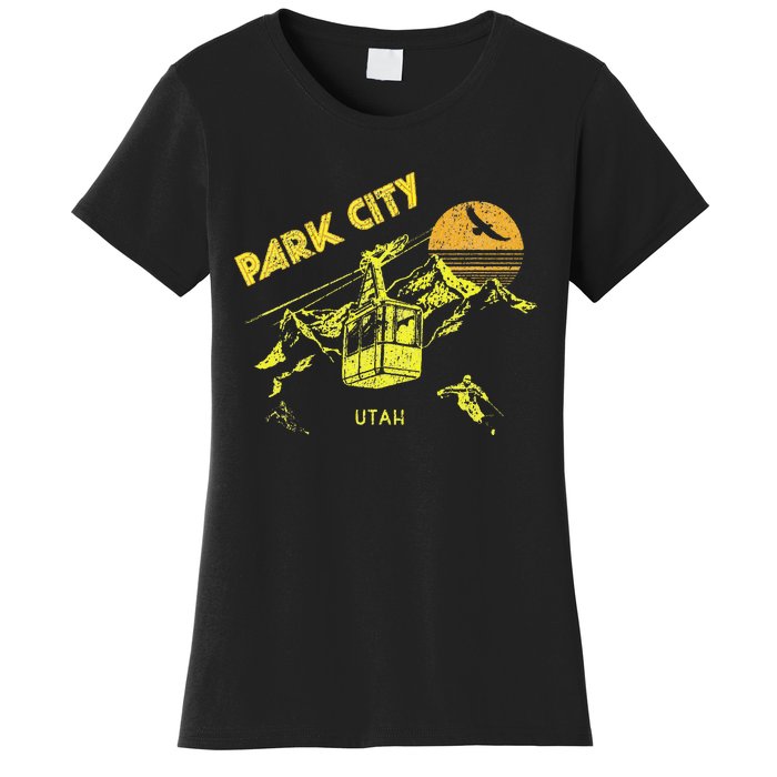 Park City Utah Distressed Retro Skiing Women's T-Shirt