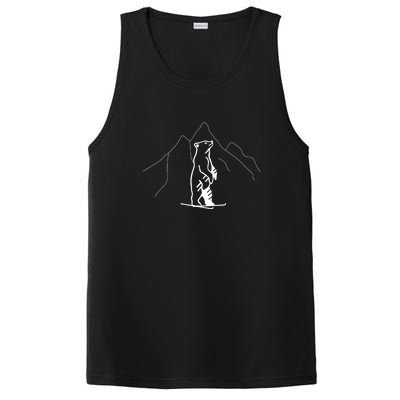 Park City Utah USA Grizzly Ski Resort 80s Retro Gift Funny Skiing PosiCharge Competitor Tank