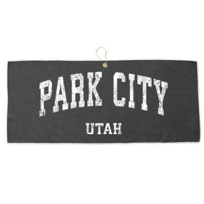 Park City Utah Ut Vintage Varsity Sports Large Microfiber Waffle Golf Towel