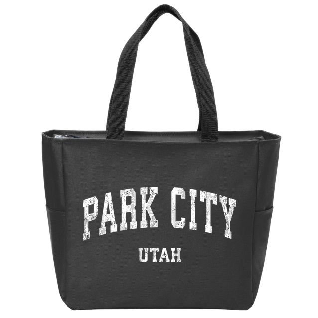 Park City Utah Ut Vintage Varsity Sports Zip Tote Bag