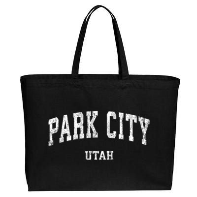 Park City Utah Ut Vintage Varsity Sports Cotton Canvas Jumbo Tote