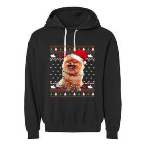 Pomeranian Christmas Ugly Sweater Funny Dog Lover Xmas Garment-Dyed Fleece Hoodie