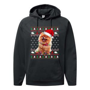 Pomeranian Christmas Ugly Sweater Funny Dog Lover Xmas Performance Fleece Hoodie