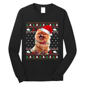 Pomeranian Christmas Ugly Sweater Funny Dog Lover Xmas Long Sleeve Shirt