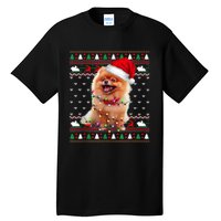 Pomeranian Christmas Ugly Sweater Funny Dog Lover Xmas Tall T-Shirt