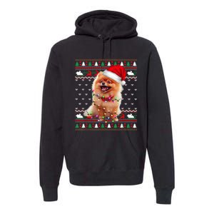 Pomeranian Christmas Ugly Sweater Funny Dog Lover Xmas Premium Hoodie