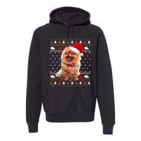 Pomeranian Christmas Ugly Sweater Funny Dog Lover Xmas Premium Hoodie