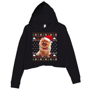 Pomeranian Christmas Ugly Sweater Funny Dog Lover Xmas Crop Fleece Hoodie