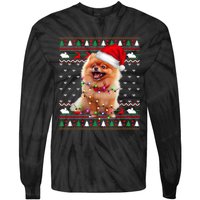 Pomeranian Christmas Ugly Sweater Funny Dog Lover Xmas Tie-Dye Long Sleeve Shirt