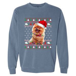 Pomeranian Christmas Ugly Sweater Funny Dog Lover Xmas Garment-Dyed Sweatshirt