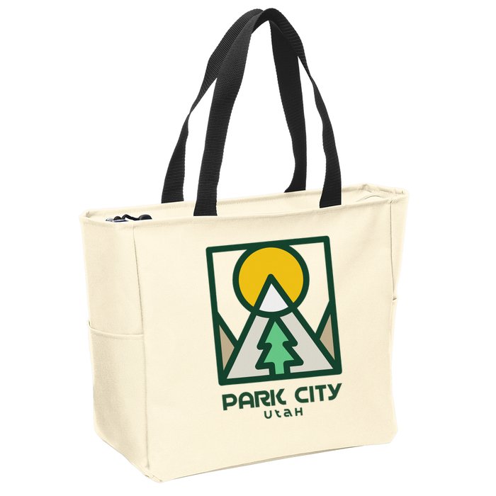 Park City Utah Mountains Tree Zip Tote Bag