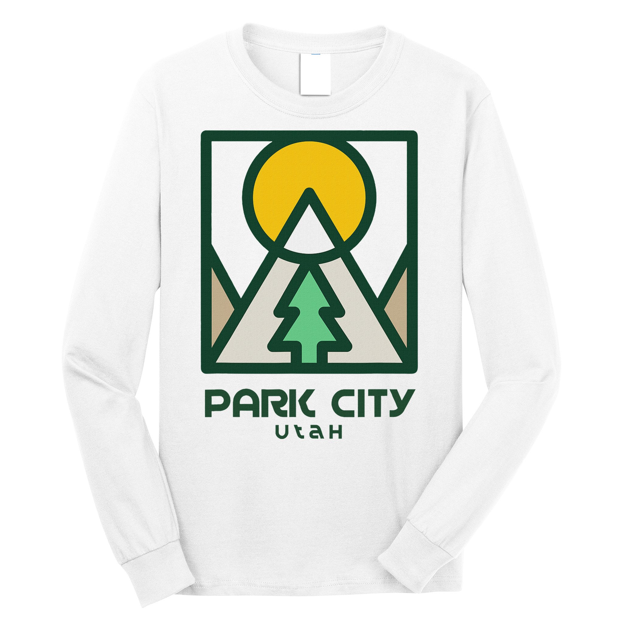 Park City Utah Mountains Tree Long Sleeve Shirt