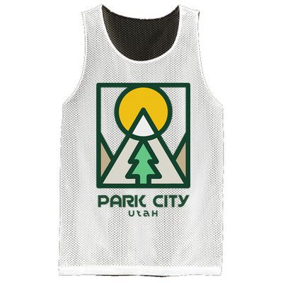 Park City Utah Mountains Tree Mesh Reversible Basketball Jersey Tank