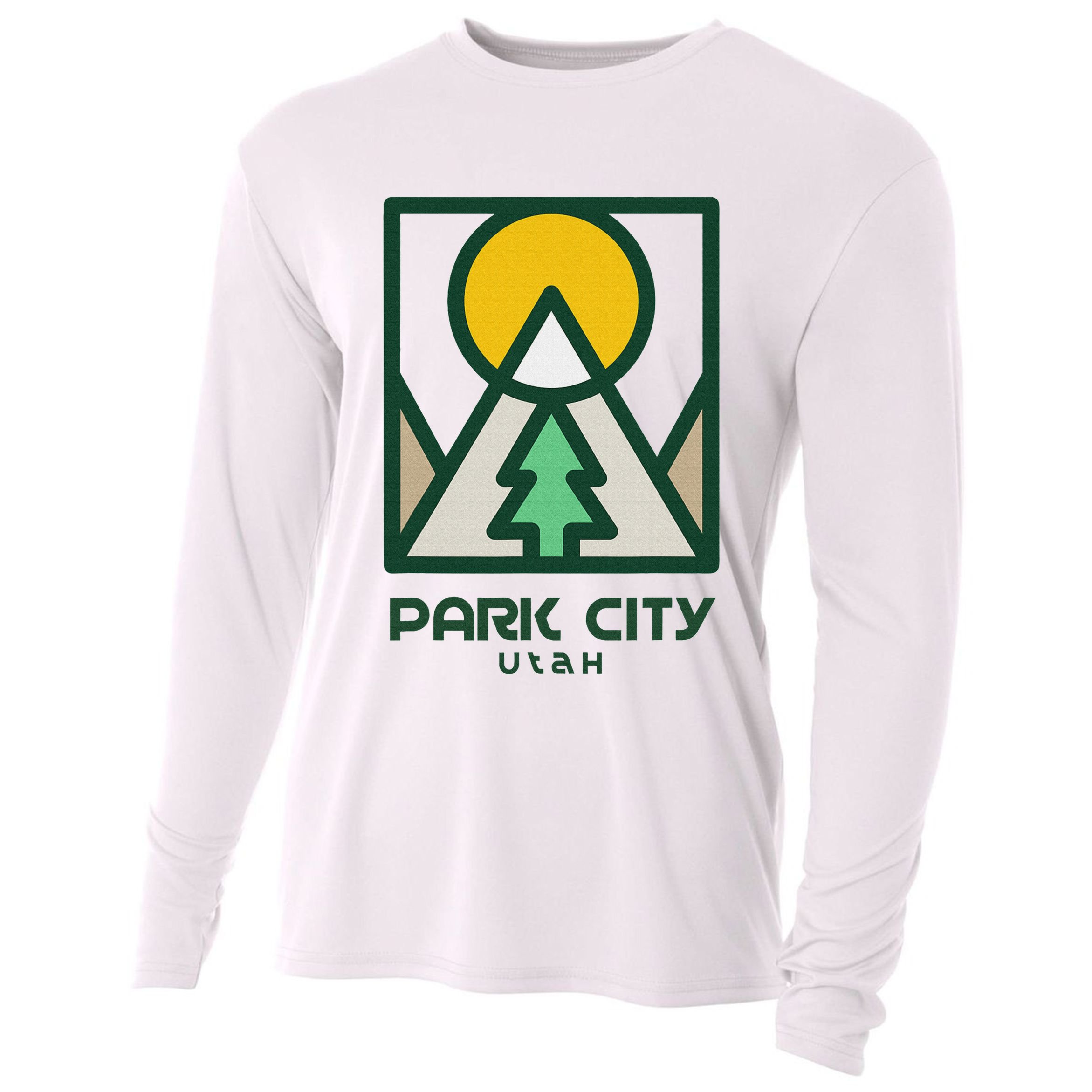 Park City Utah Mountains Tree Cooling Performance Long Sleeve Crew