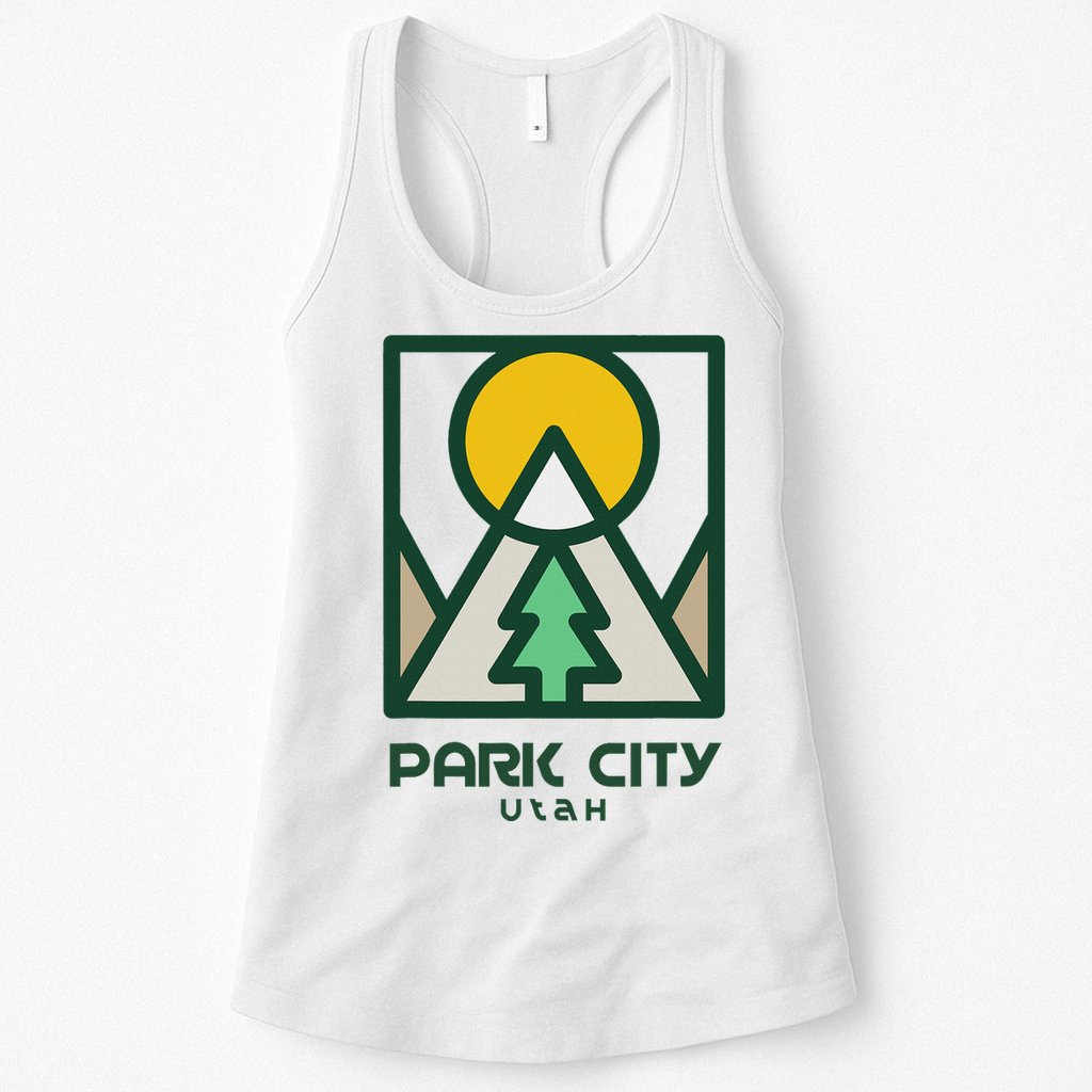Park City Utah Mountains Tree Womens Tank Top