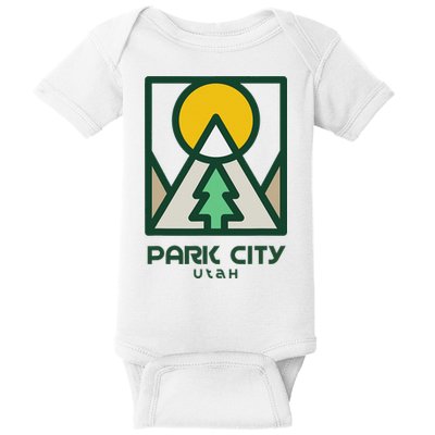 Park City Utah Mountains Tree Baby Bodysuit