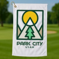 Park City Utah Mountains Tree Golf Towel