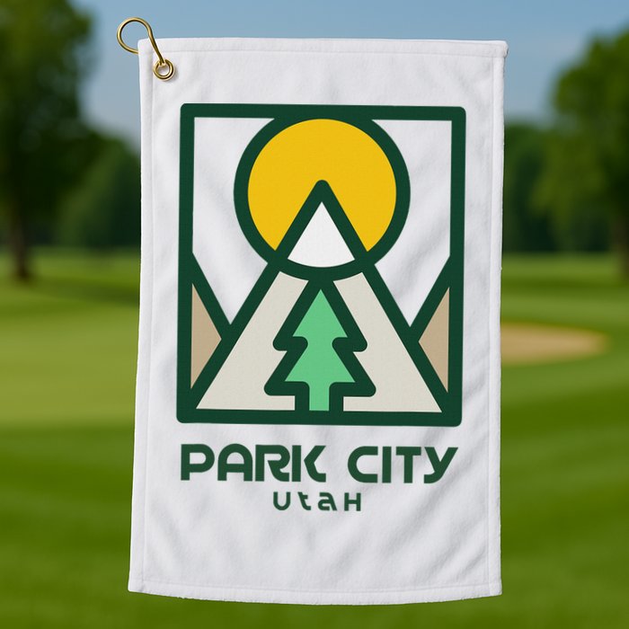 Park City Utah Mountains Tree Golf Towel
