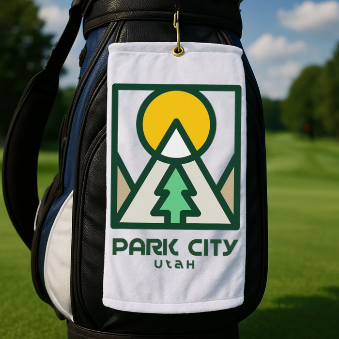Park City Utah Mountains Tree Golf Towel