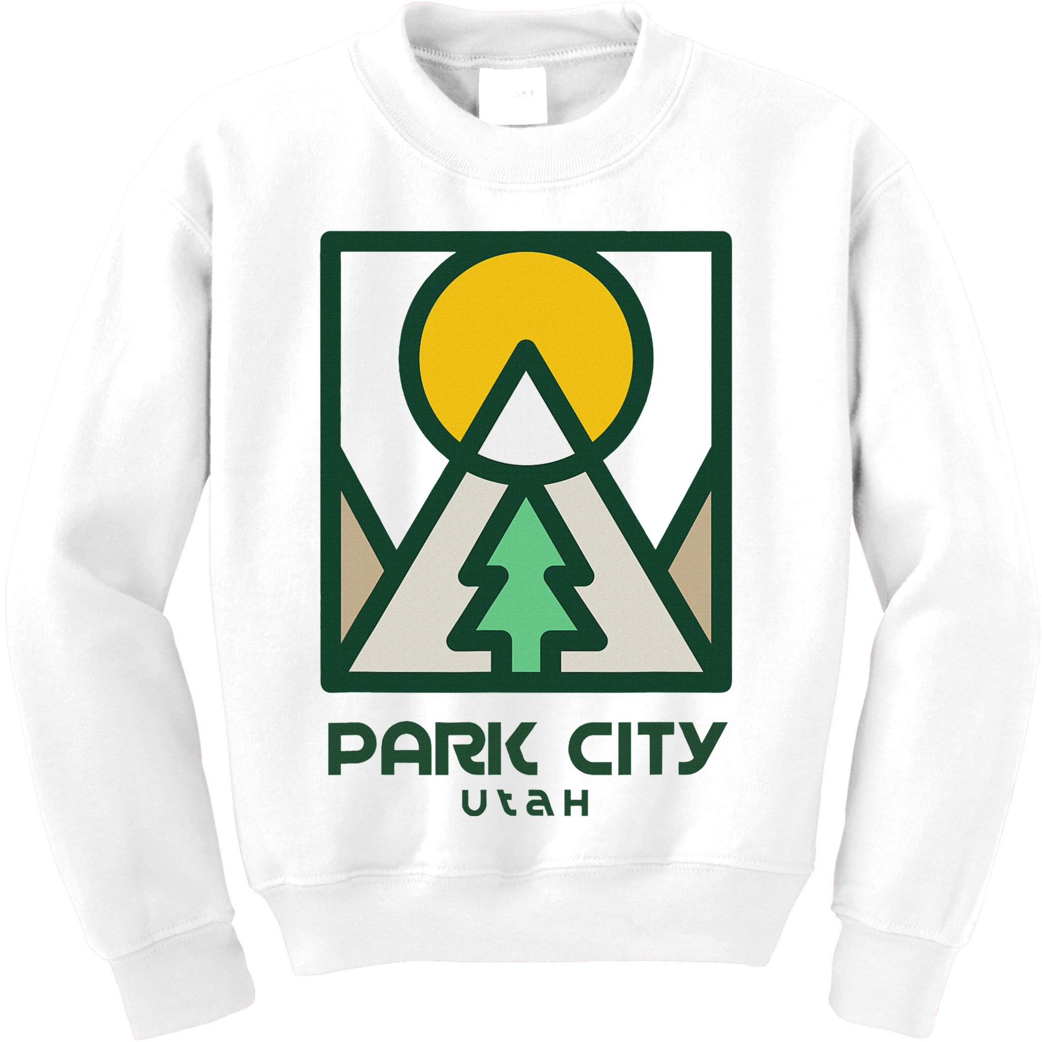 Park City Utah Mountains Tree Kids Sweatshirt