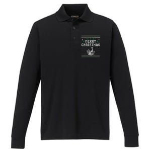 Peacock Christmas Ugly Funny Xmas Gift Performance Long Sleeve Polo