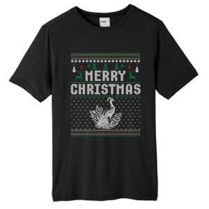 Peacock Christmas Ugly Funny Xmas Gift Tall Fusion ChromaSoft Performance T-Shirt