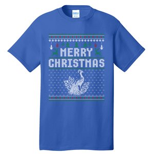 Peacock Christmas Ugly Funny Xmas Gift Tall T-Shirt