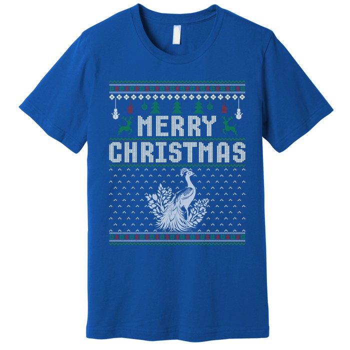 Peacock Christmas Ugly Funny Xmas Gift Premium T-Shirt